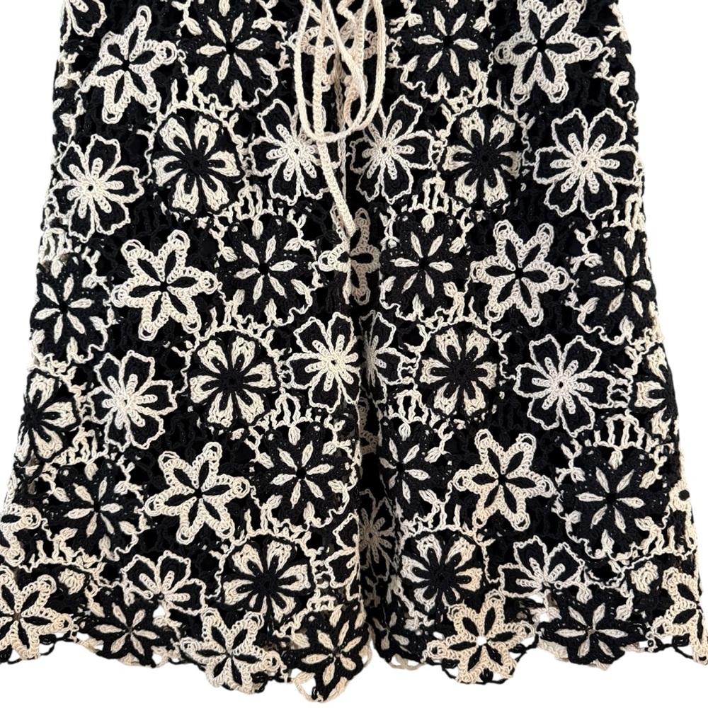 Zara Black and White Floral Lace Mini Dress - Picture 8 of 12